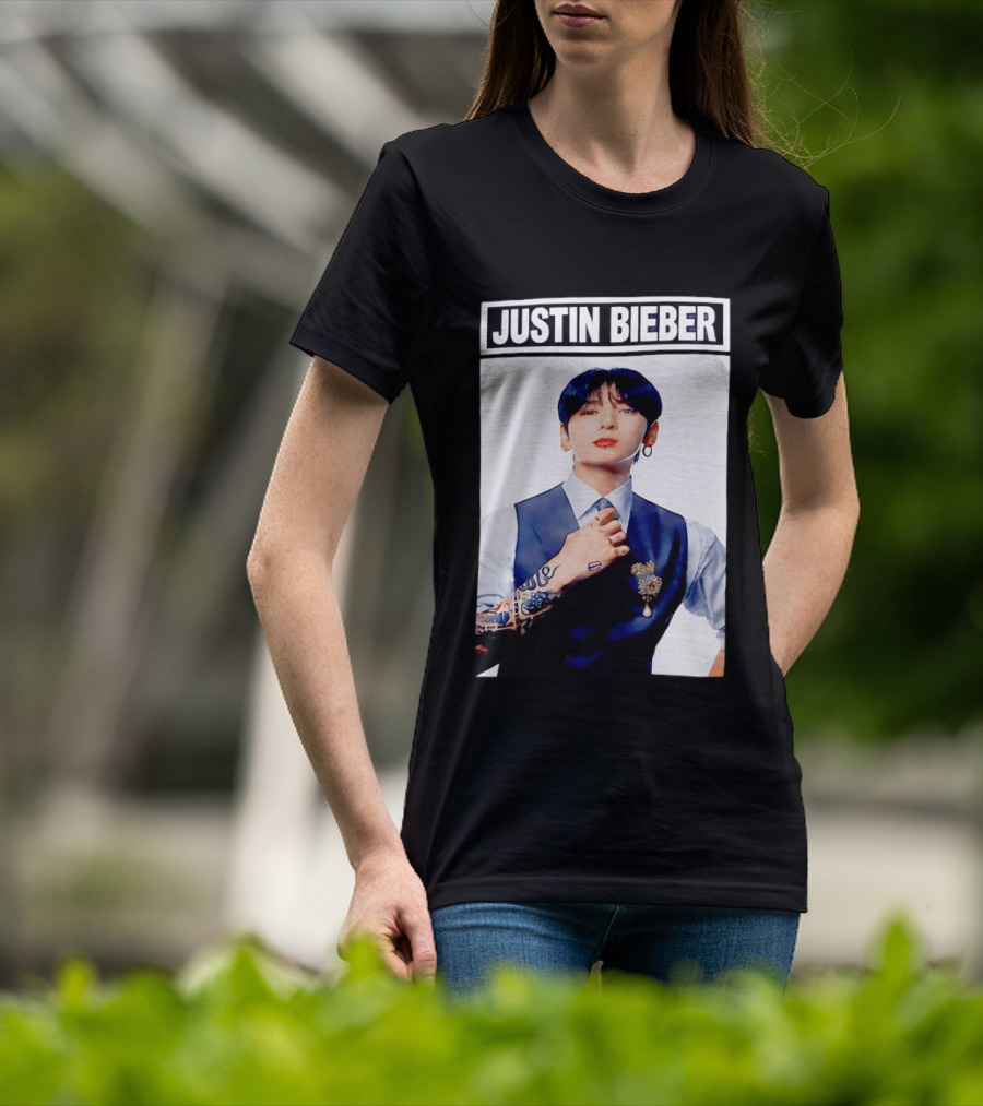 Justin Bieber Jungkook Wearing Suit Tattoo T-Shirt
