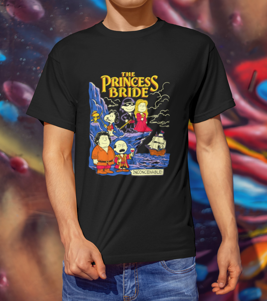 The Princess Bride Peanuts Crossover Featuring Iconic Cartoon Characters T-Shirt