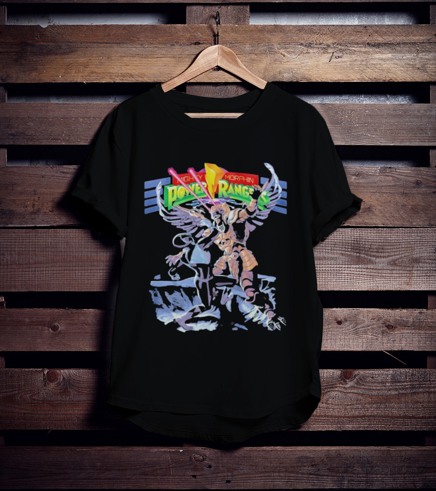 Might Morphin Power Rangers Mammoth Battle Ranger Action Scene T-Shirt