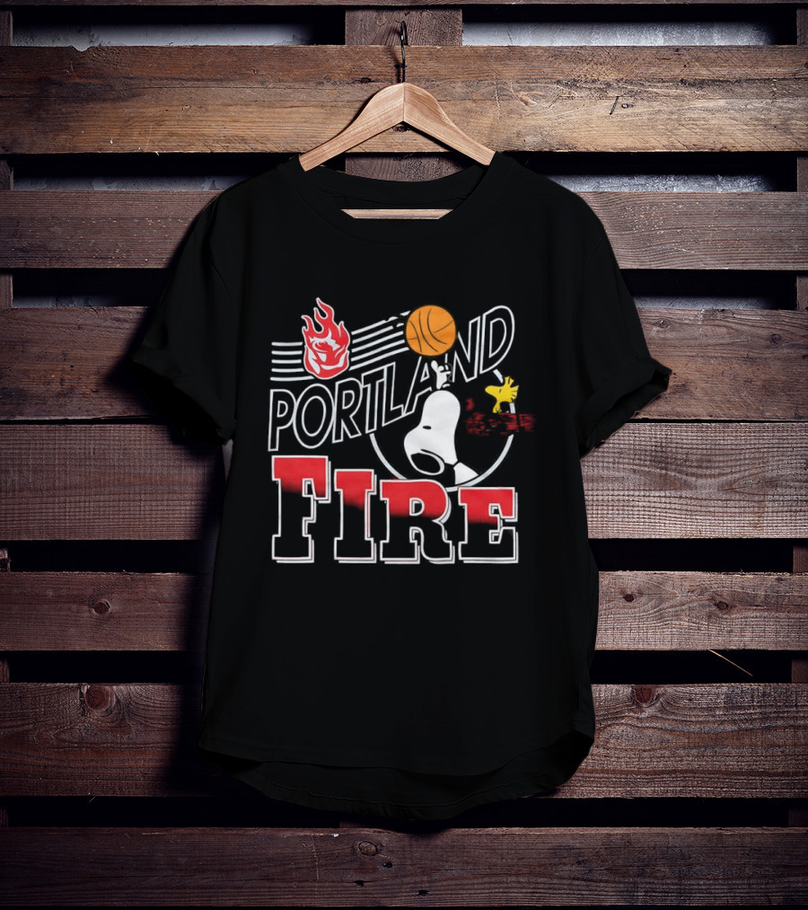 Snoopy Peanuts Portland Fire WNBA Collaboration T-Shirt