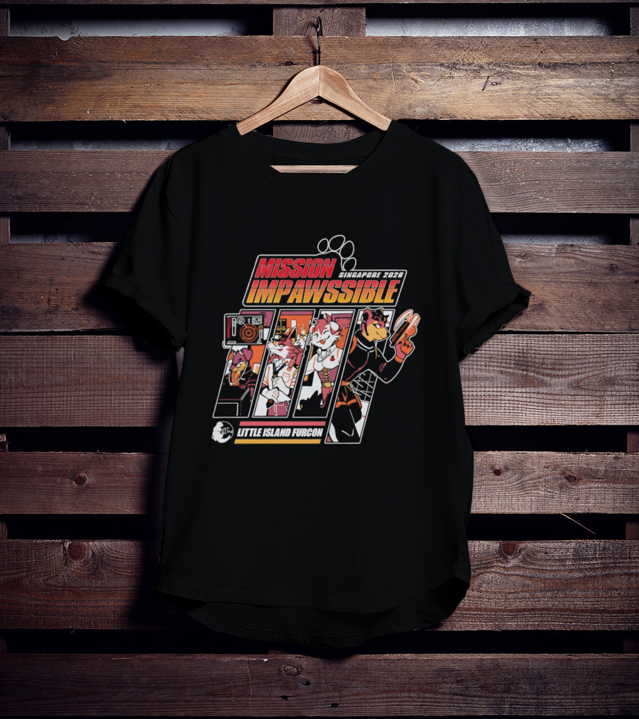 Mission Impawssible Little Island Furcon 2026 Singapore Pawprint Spy T-Shirt