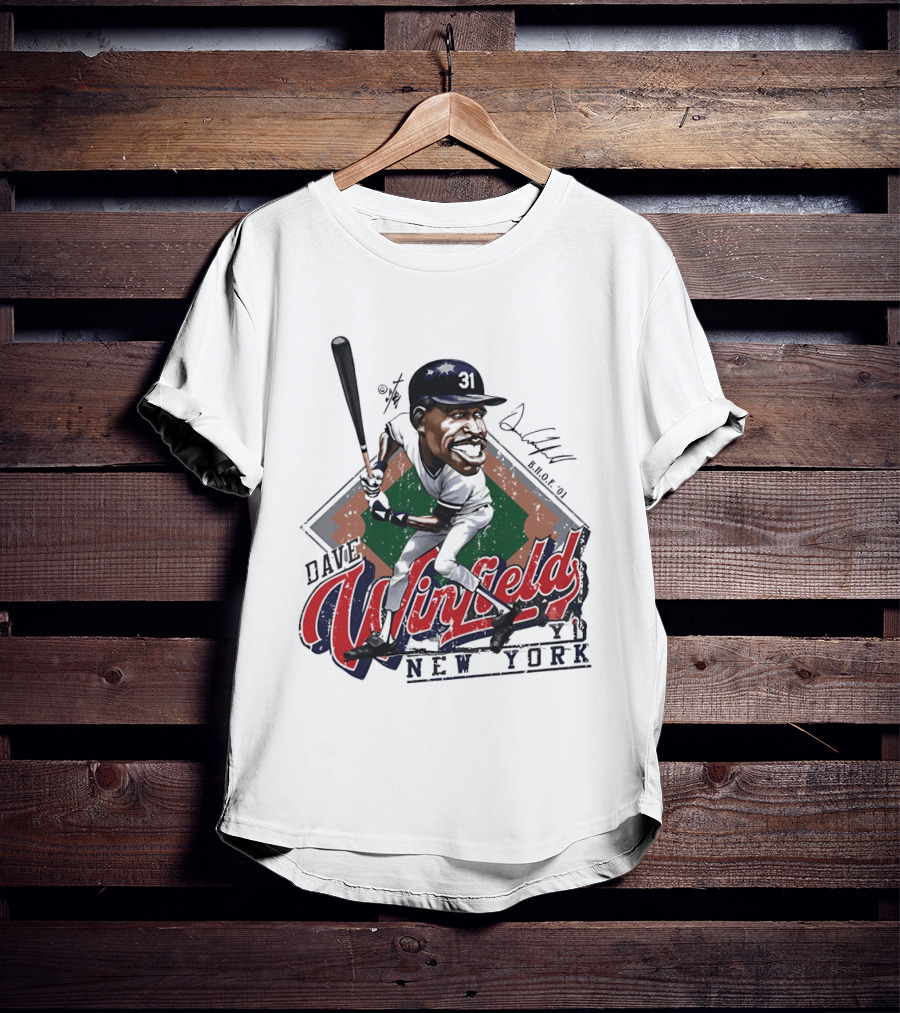 Dave Winfield New York Yankees Major League Baseball Caricature T-Shirt