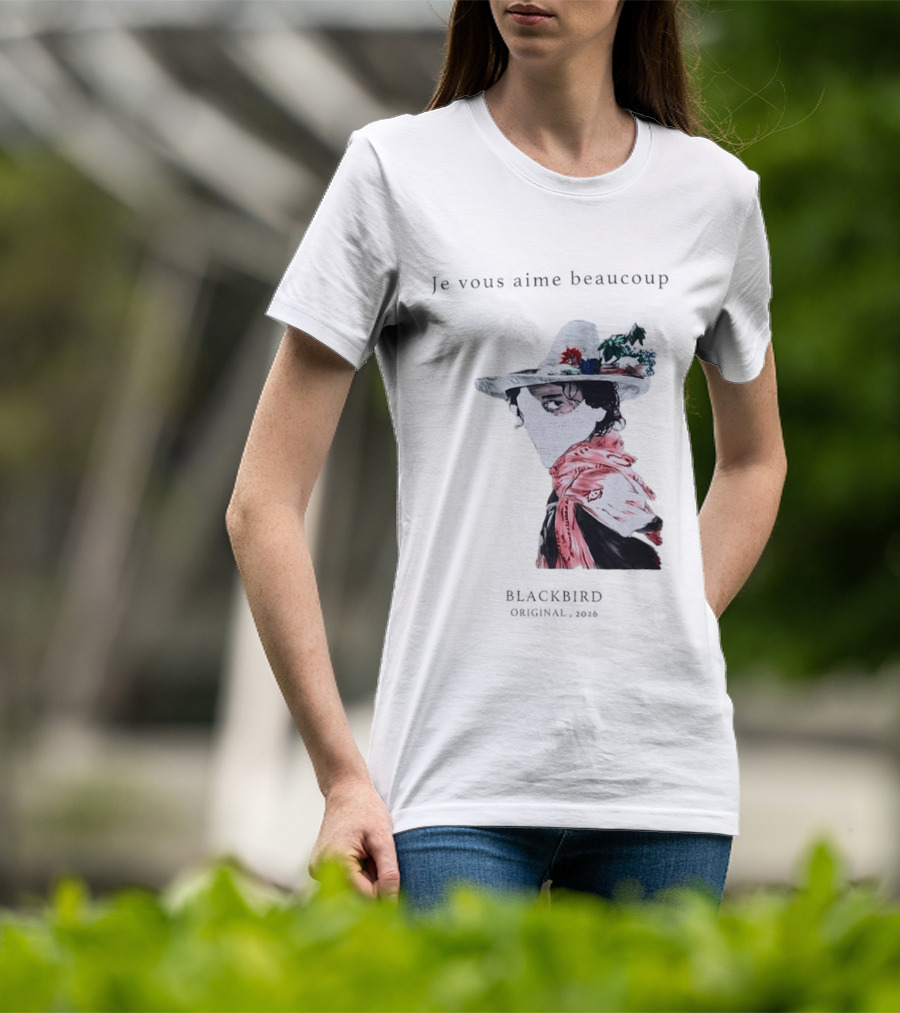 Je Vous Aime Beaucoup Blackbird Original 2026 Hat Mask Flower Scarf T-Shirt