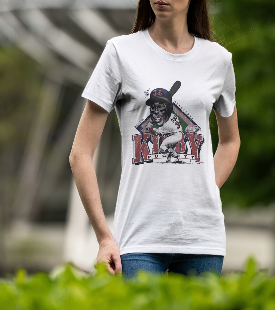 Kirby Puckett 34 Minnesota Twins Baseball Cartoon T-Shirt