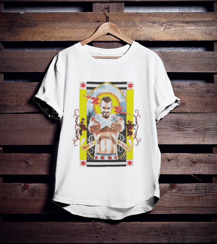 WWE CM Punk Best In The World Saint Illustrative T-Shirt