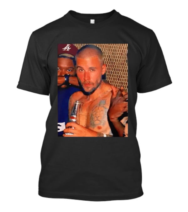 Justin Bieber Holding Beer Photo T-Shirt
