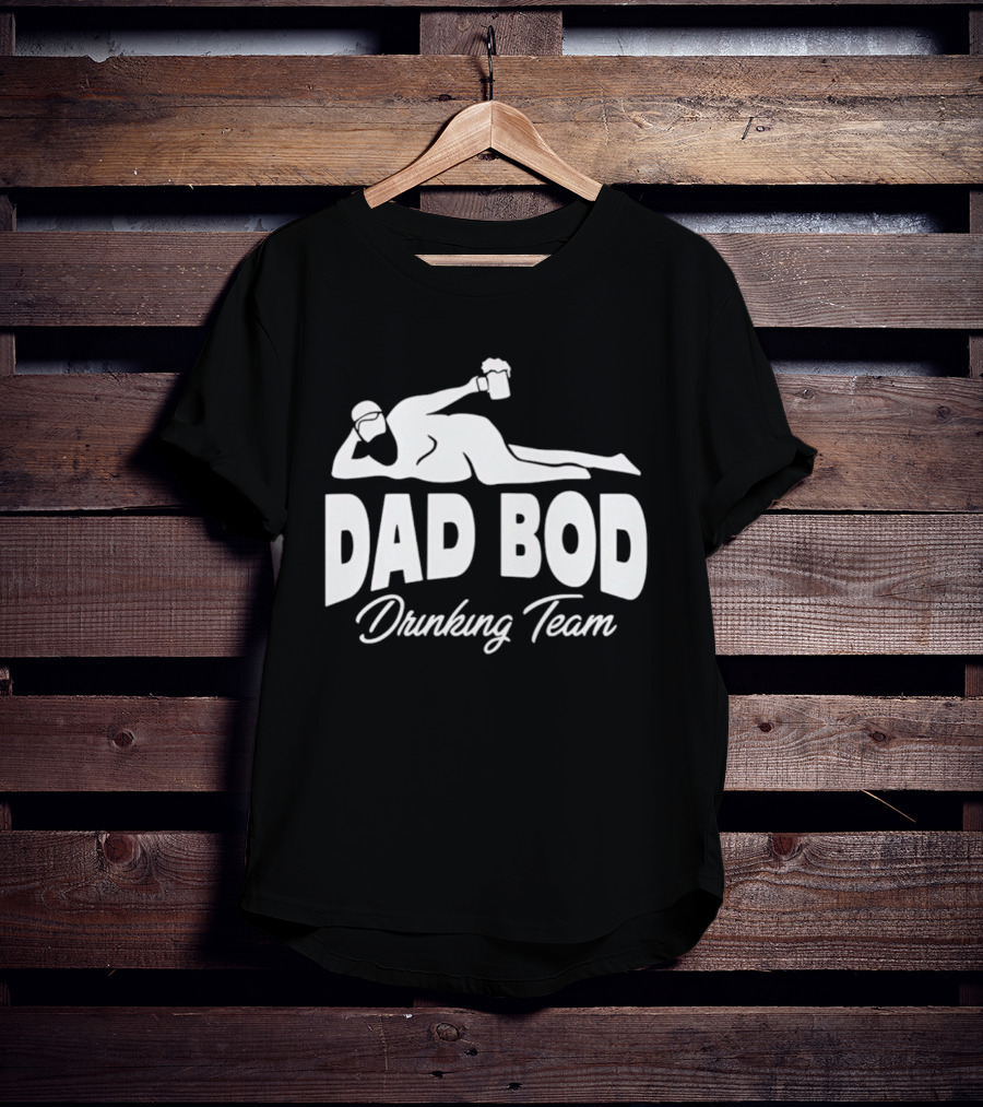 Dad Bod Drinking Team Reclining Figure With Beer T-Shirt