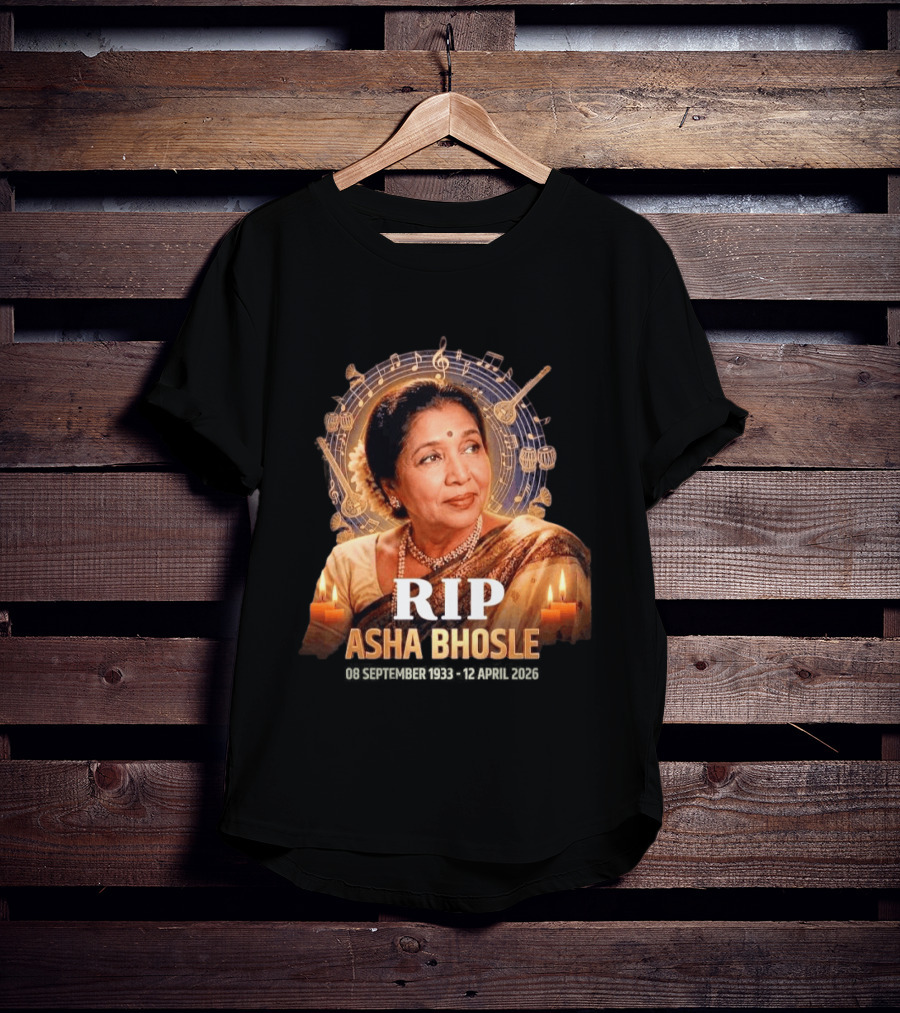 RIP Asha Bhosle Musical Tribute Candles 08 September 1933 12 April 2026 T-Shirt