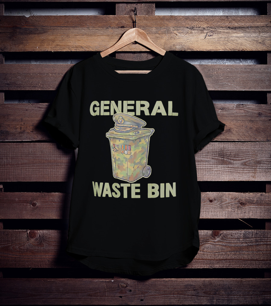General Waste Bin Camo Trash Hat Medals T-Shirt