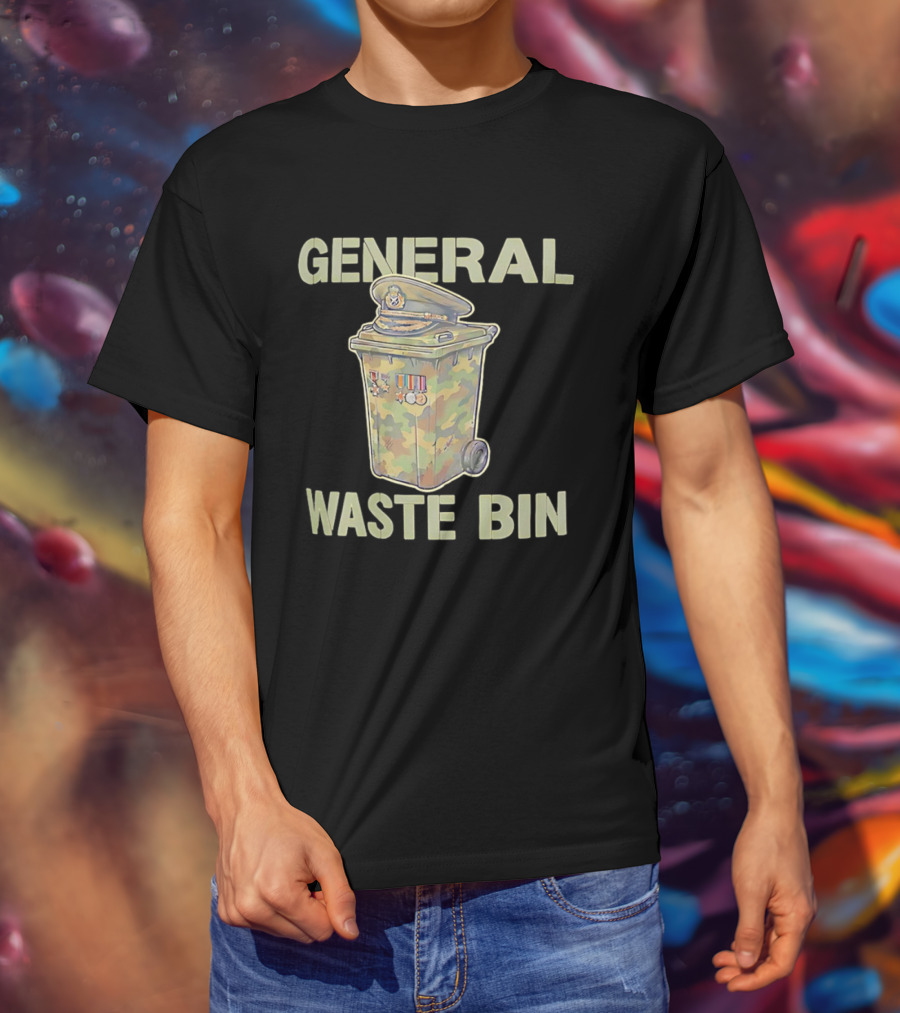 General Waste Bin Camo Trash Hat Medals T-Shirt
