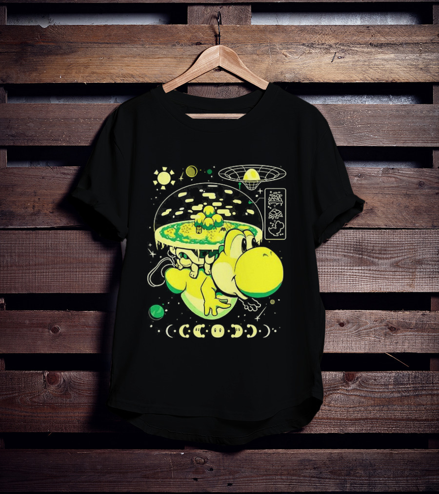 Yoshi Whole World Within His Shell Super Mario World Iconic Nintendo T-Shirt