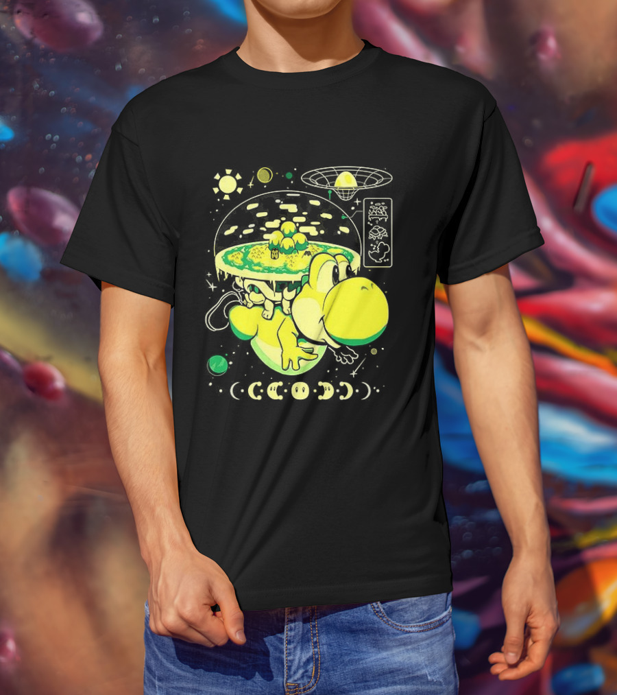 Yoshi Whole World Within His Shell Super Mario World Iconic Nintendo T-Shirt