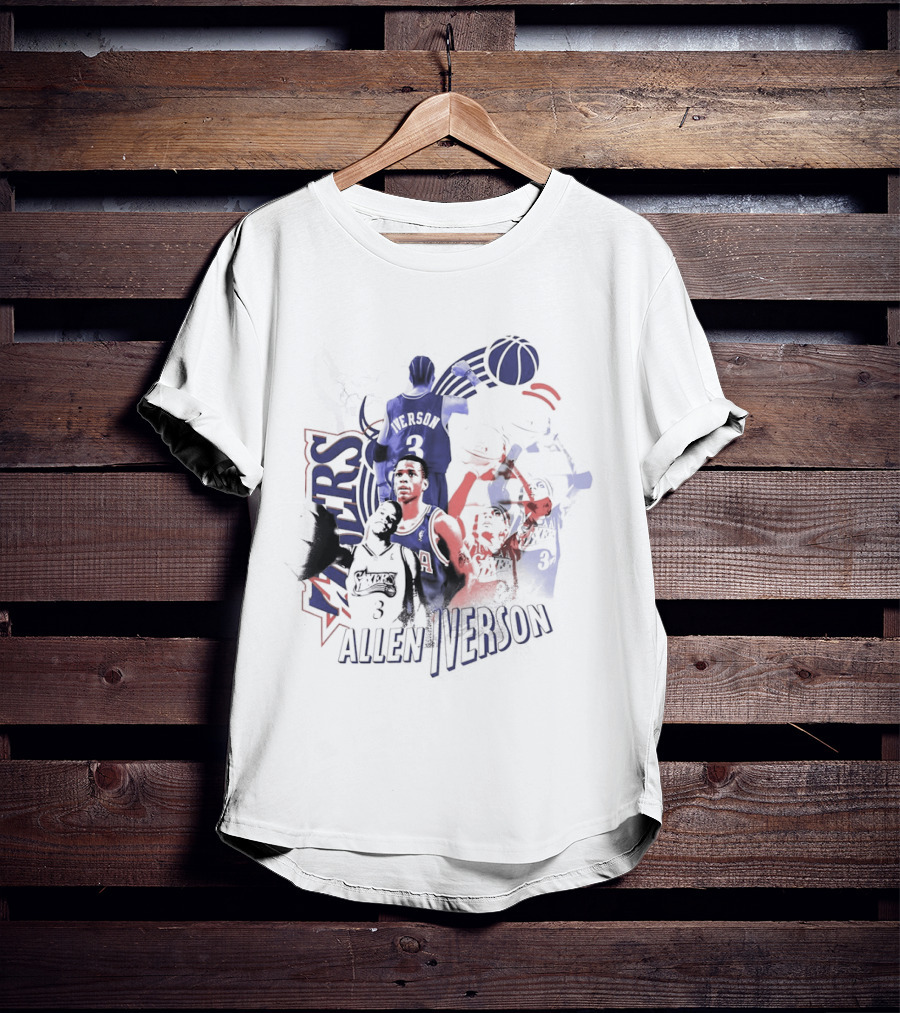 Allen Iverson Philadelphia 76ers Number 3 Basketball T-Shirt