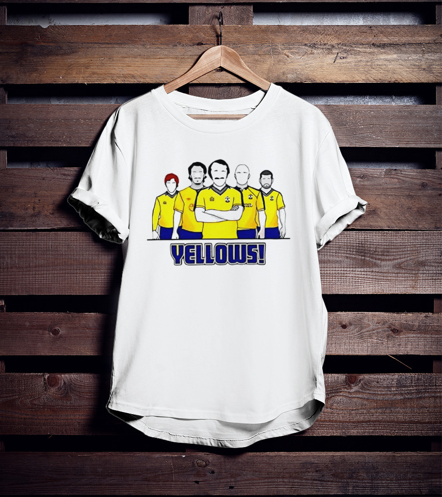 Saints FC Team Yellows Iconic Football Crew Players T-Shirt