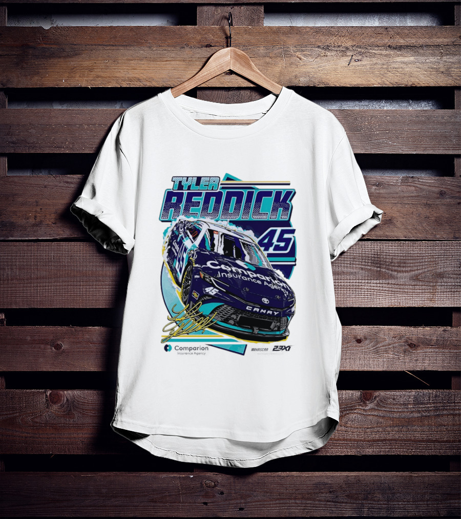 Tyler Reddick 45 Companion Insurance Agent 23XI Racing Toyota Camry T-Shirt