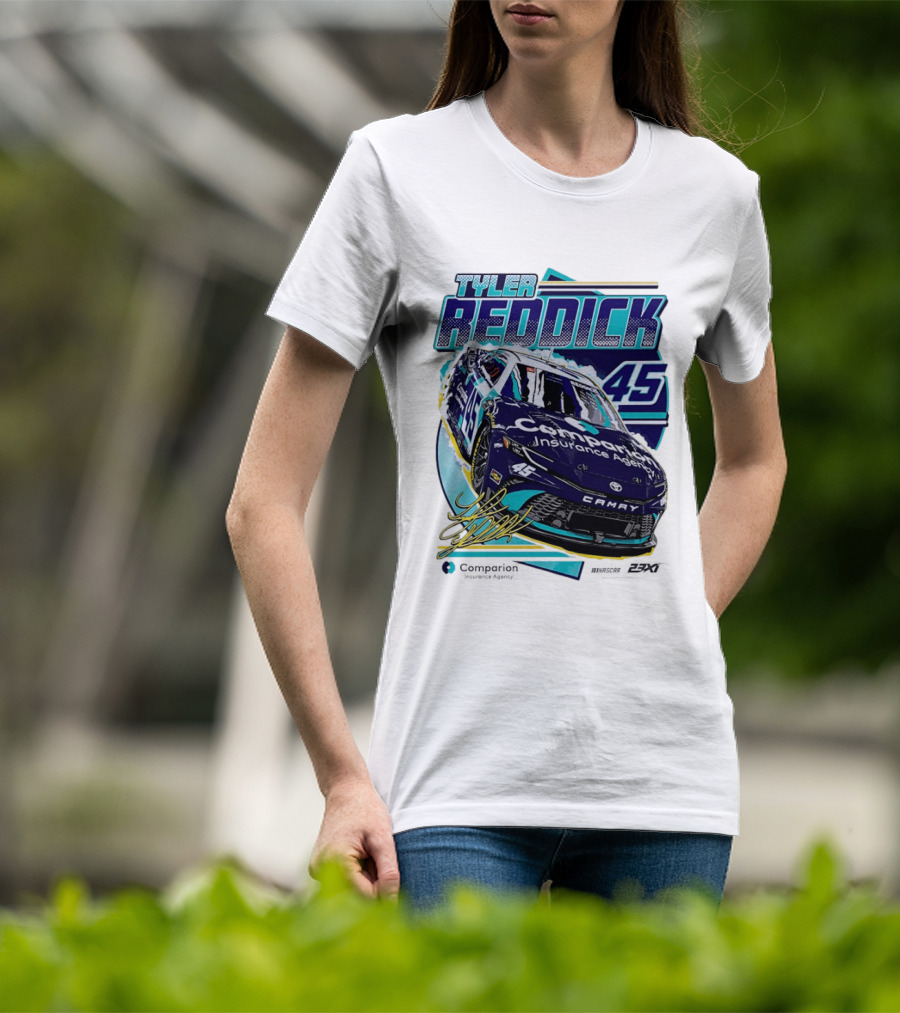 Tyler Reddick 45 Companion Insurance Agent 23XI Racing Toyota Camry T-Shirt