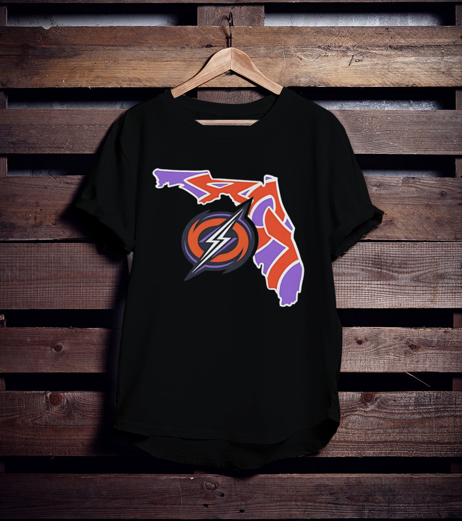 2026 UFL Orlando Storm 407 Map Lightning T-Shirt