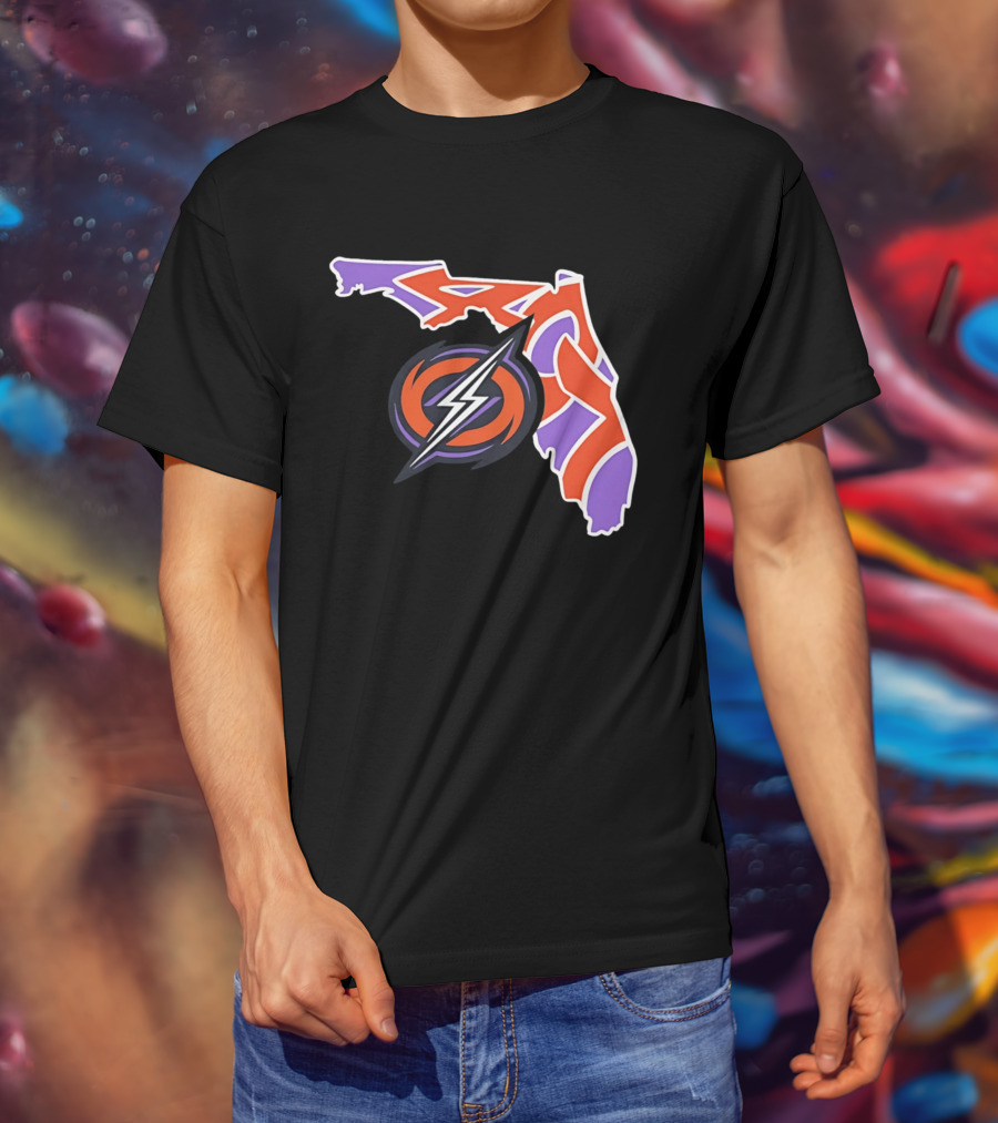 2026 UFL Orlando Storm 407 Map Lightning T-Shirt