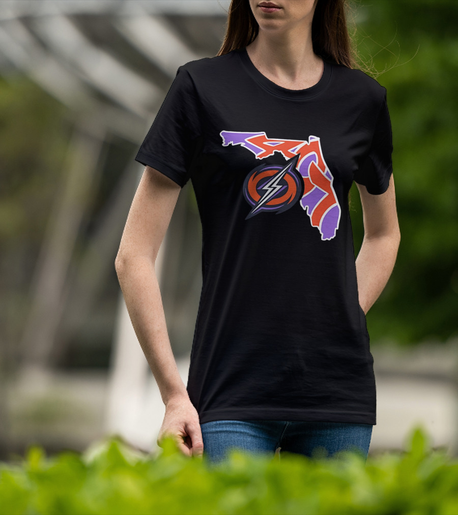 2026 UFL Orlando Storm 407 Map Lightning T-Shirt