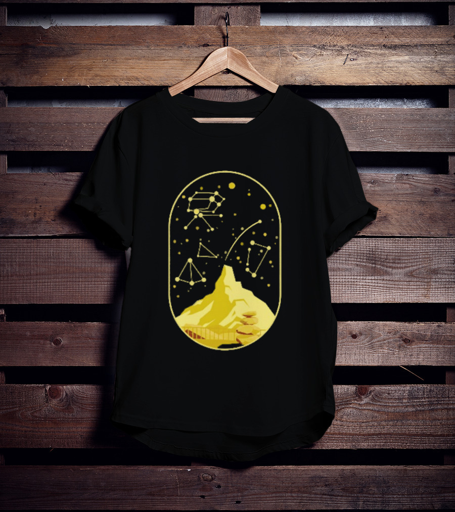 Cairn Minimalist Mountain Constellation Starry Sky T-Shirt