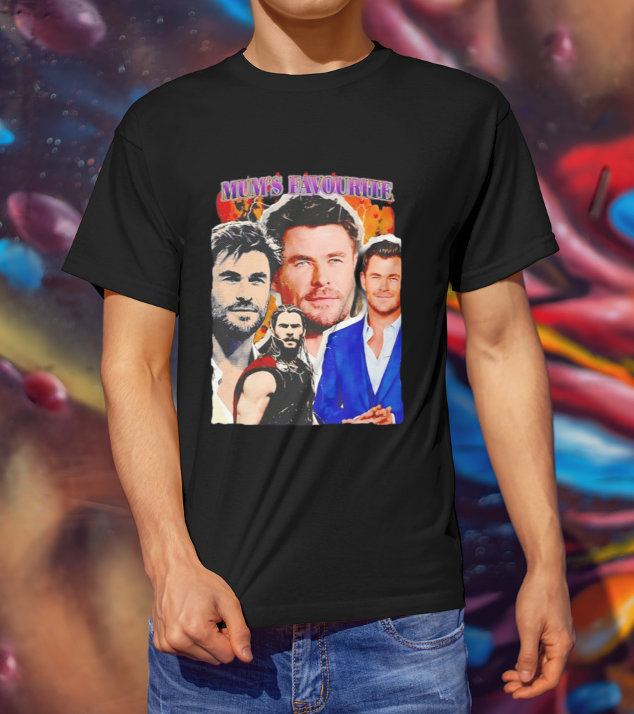 Mum's Favourite Chris Hemsworth Collage T-Shirt
