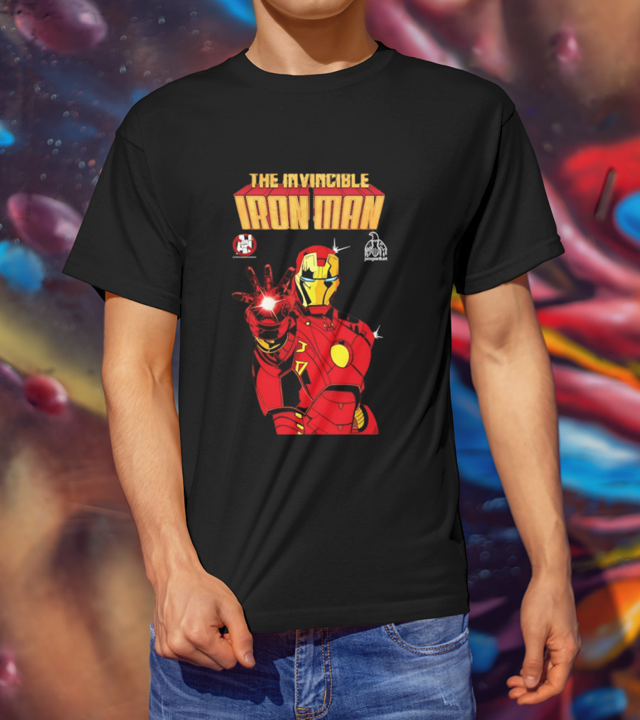 The Invincible Iron Man Superhero Iconic Armor Power Pose T-Shirt