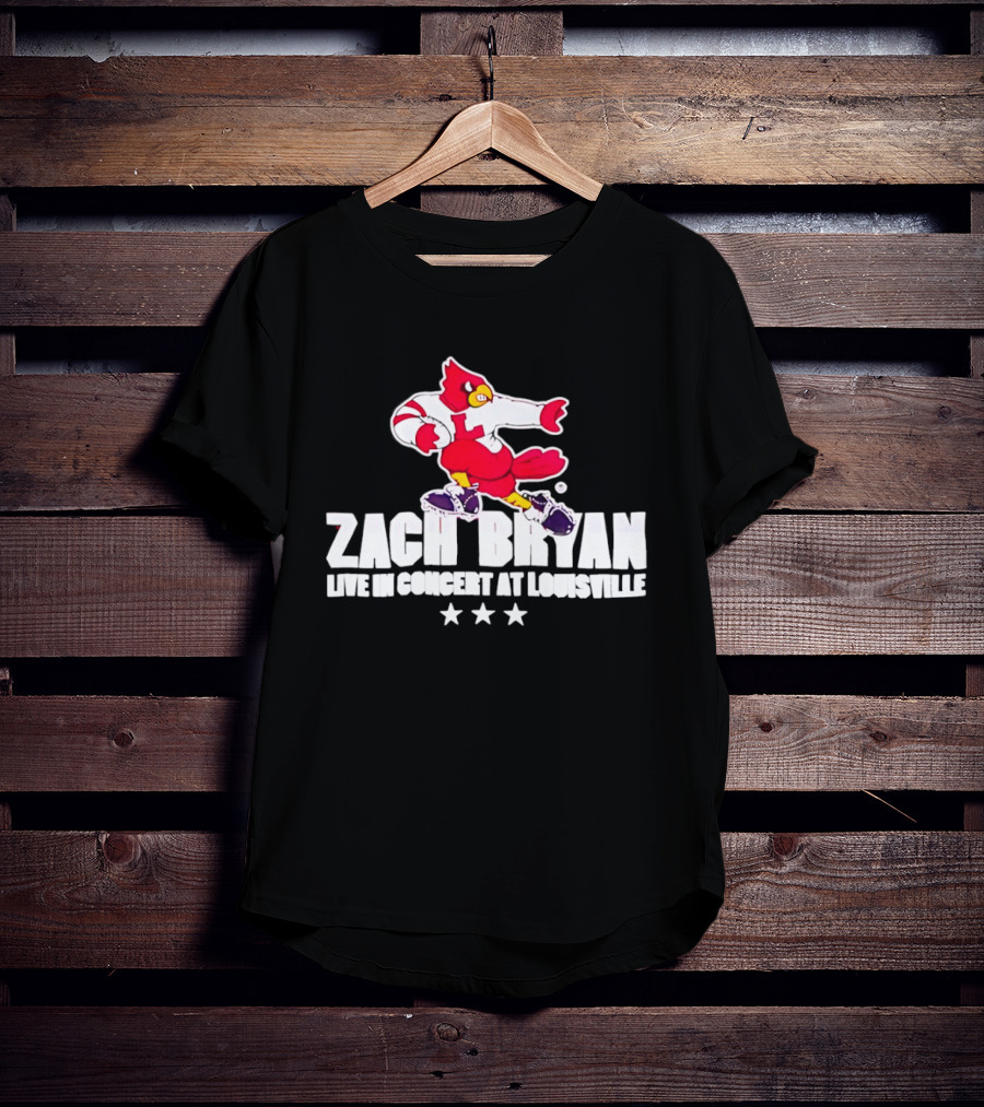 Zach Bryan Live In Concert At Louisville Cardinals 2026 Tour With Heaven Stars Exclusive T-Shirt