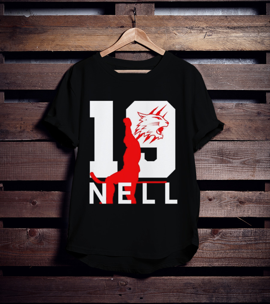 NELL 19 Wildcat Silhouette With Red Figure T-Shirt