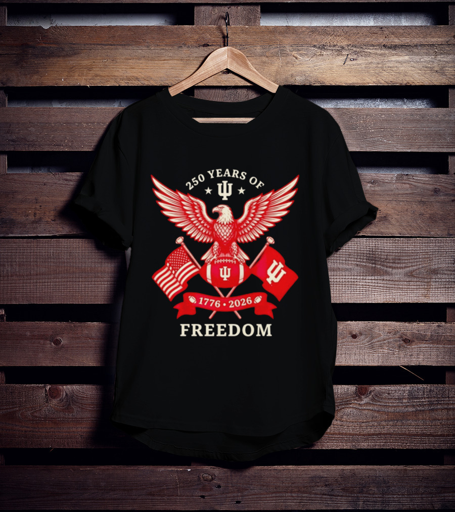 Indiana Hoosiers 250 Years Of Freedom 1776 2026 USA Celebration T-Shirt