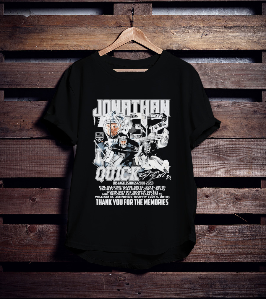 Jonathan Quick Los Angeles Kings NHL All Star Stanley Cup Champion Thank You For The Memories T-Shirt