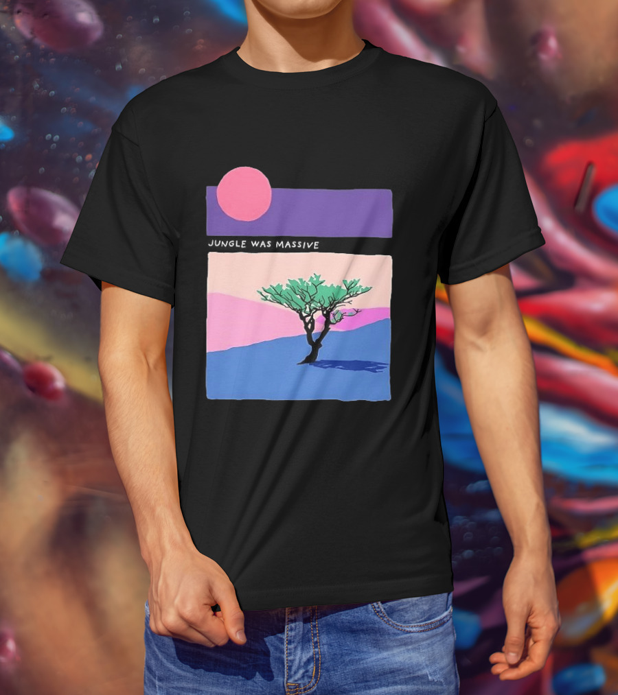 Jungle Was Massive Tree Vintage Sunset Aesthetic Nature Scene T-Shirt