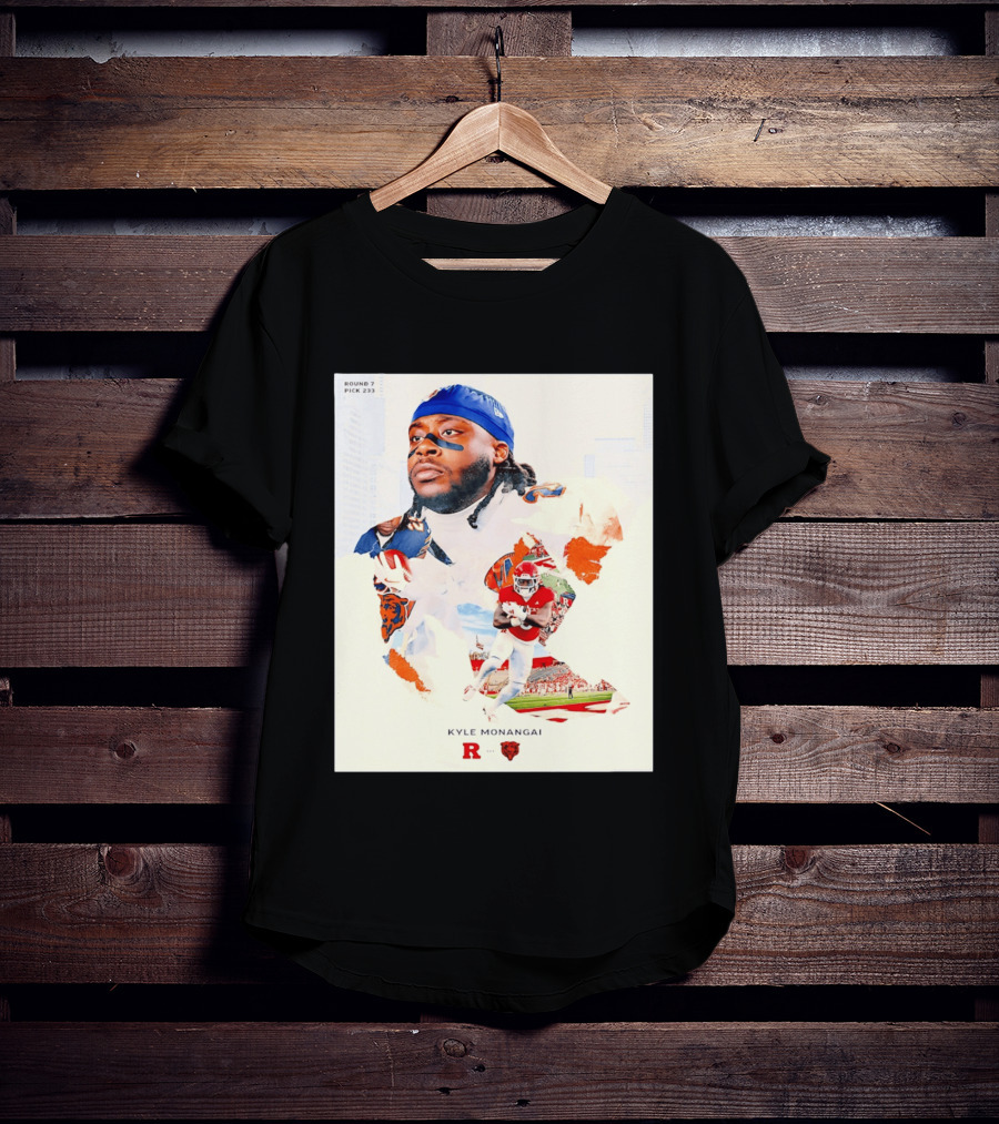 Round 7 Pick 233 Kyle Monangai Chicago Bears Rutgers Football T-Shirt