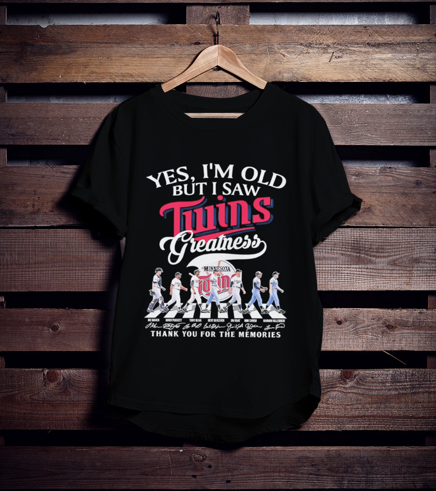 Yes I'm Old But I Saw Twins Greatness Thank You For The Memories Signatures T-Shirt