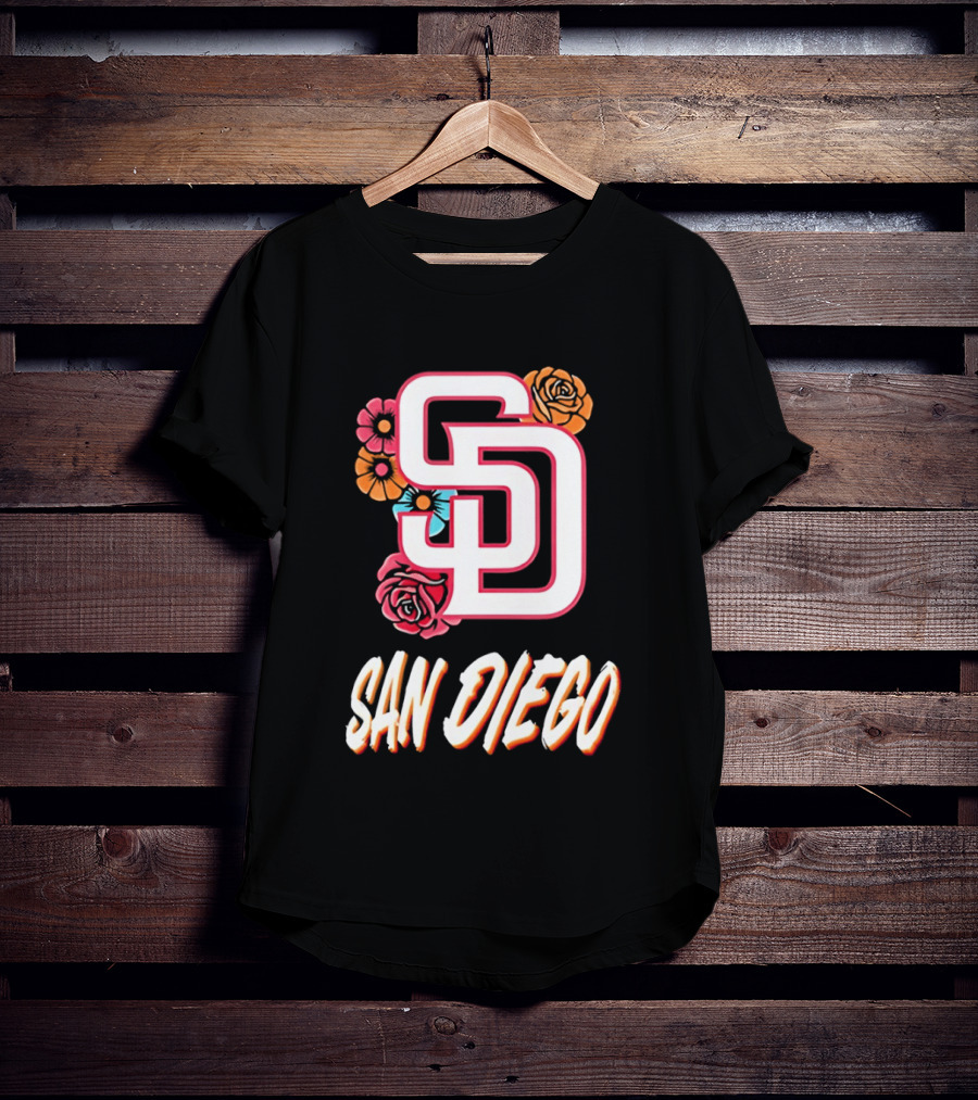 San Diego Padres 2026 Rose Floral SD T-Shirt