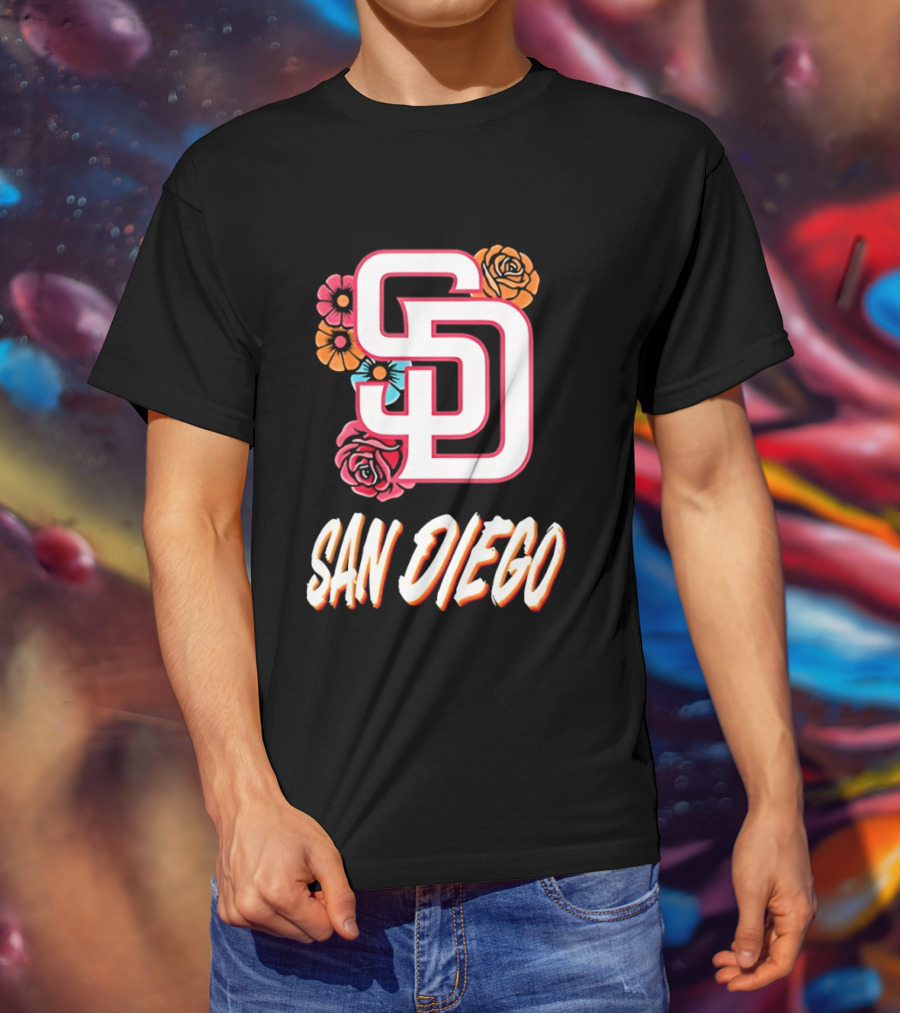 San Diego Padres 2026 Rose Floral SD T-Shirt