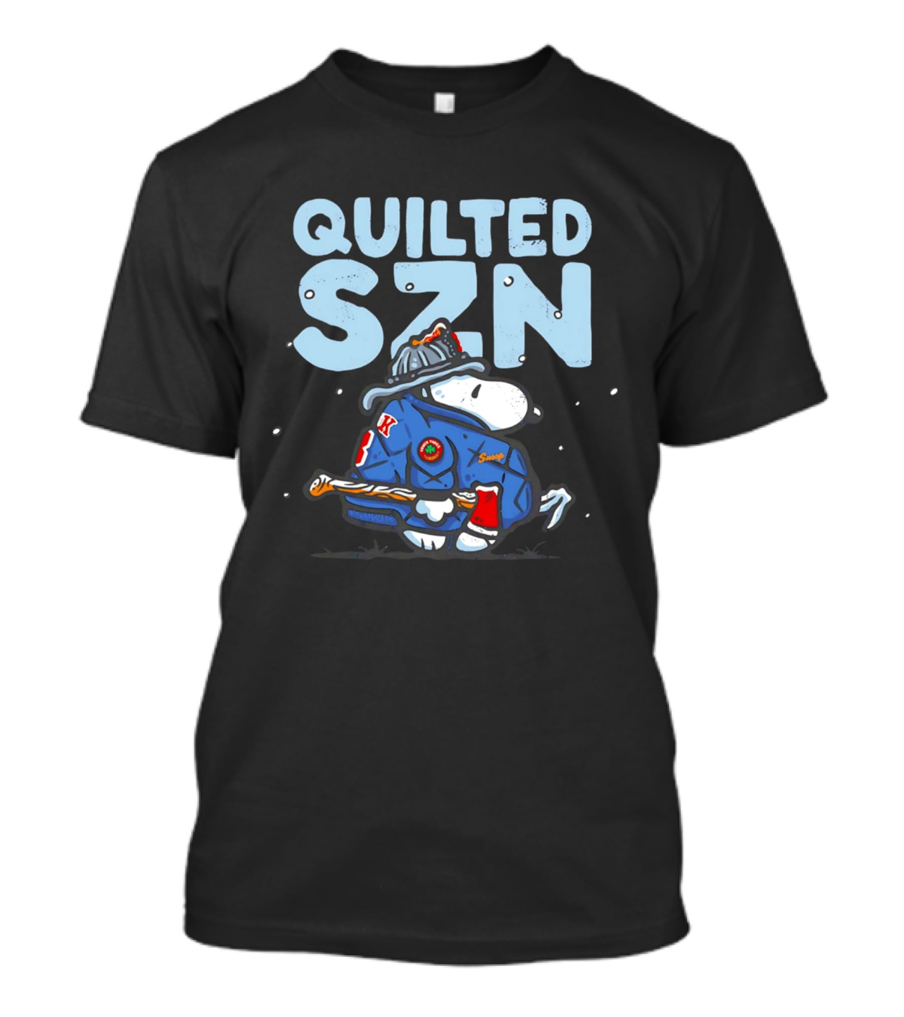 Snoopy Quilted SZN Firefighter Jacket With Axe T-Shirt