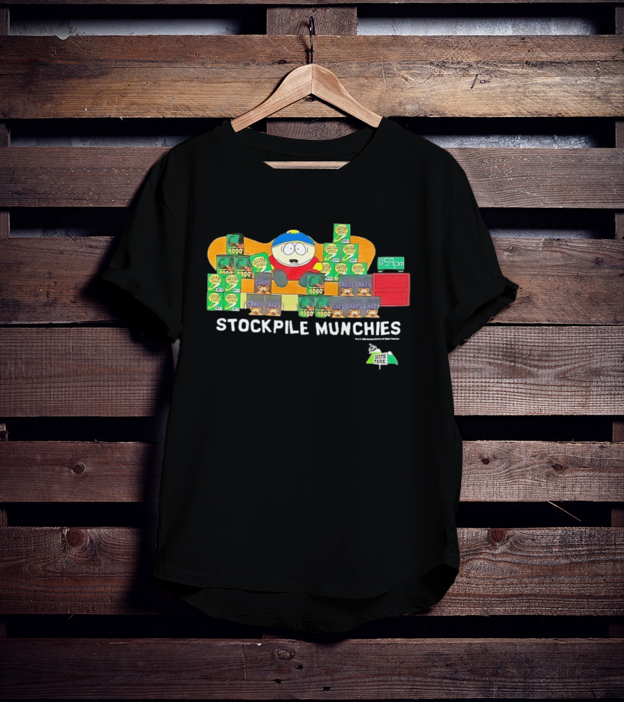 South Park Cartman Stockpile Munchies Cheesy Poofs 1159pm Cakes T-Shirt