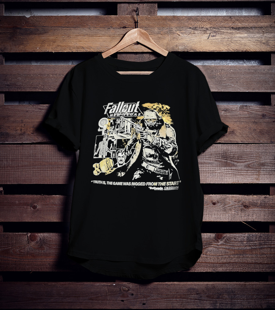 Fallout New Vegas Truth Is The Game Was Rigged From The Start Retro Gaming T-Shirt