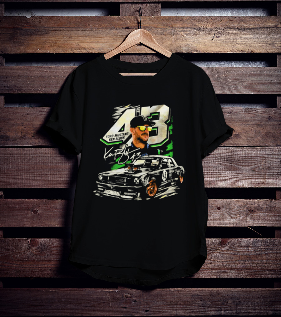 Ford Mustang Ken Block 43 Signature Style Racing T-Shirt