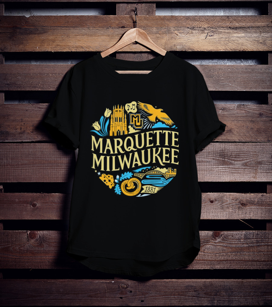 Marquette Milwaukee M And Milwaukee Scenes T-Shirt