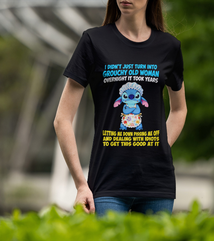 Stitch Housewife Grouchy Old Woman Letting Me Down Pissing Me Off Dealing With Idiots T-Shirt
