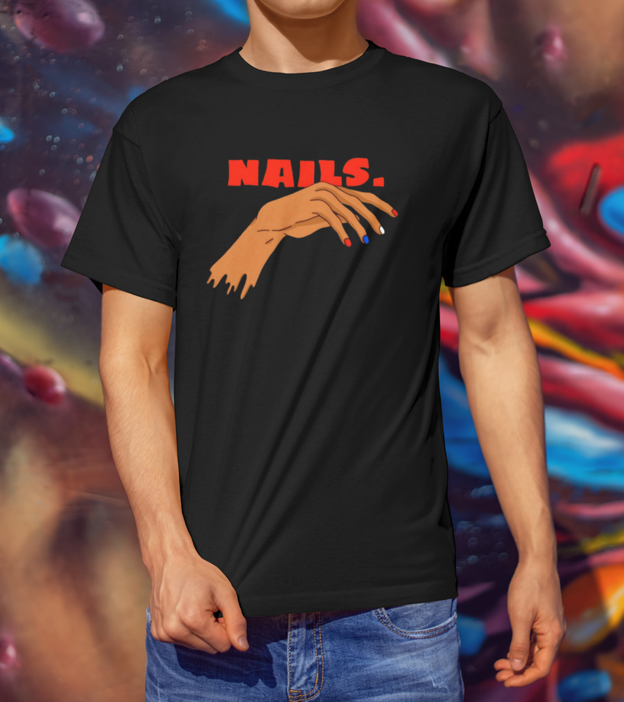 Nails Red Blue White OKC Thunder T-Shirt