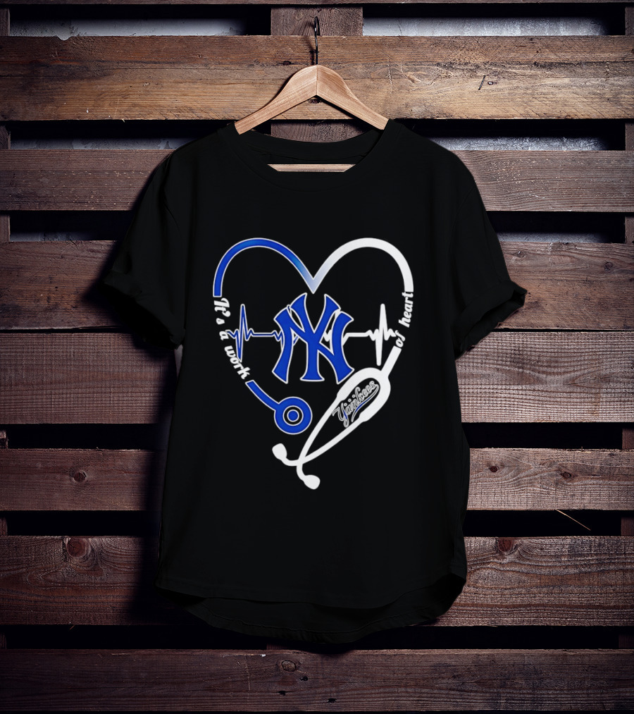 New York Yankees Heartbeat Stethoscope MLB Fan T-Shirt