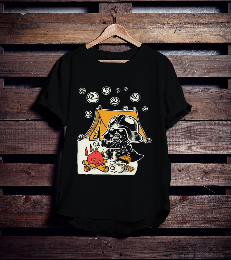Under Death Stars Darth Vader Star Wars Camping Marshmallows Chocolate T-Shirt