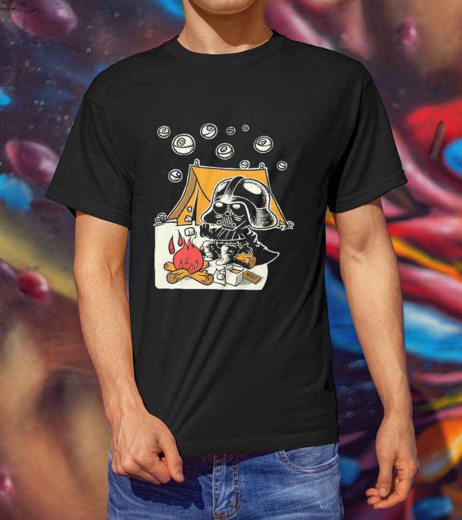 Under Death Stars Darth Vader Star Wars Camping Marshmallows Chocolate T-Shirt