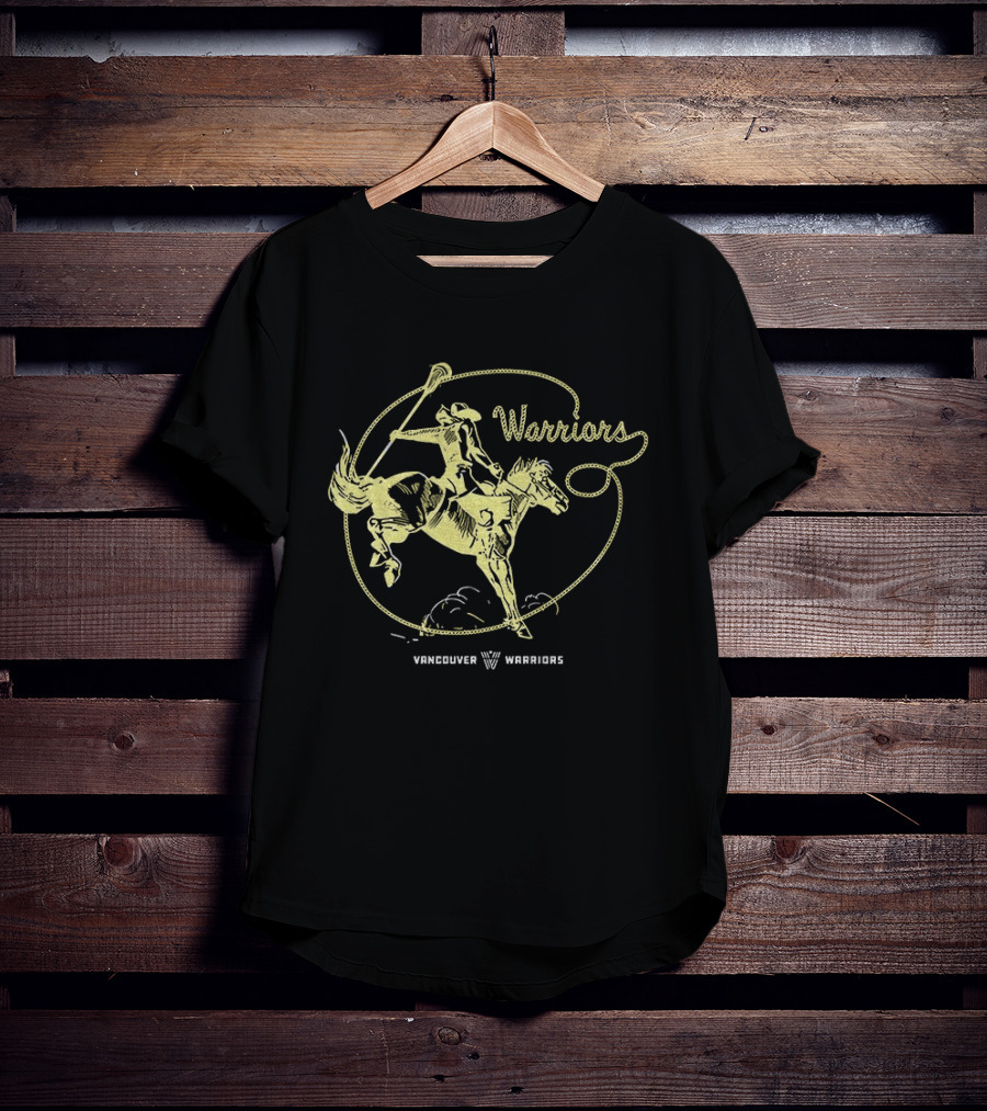 Warriors Lacrosse Cowboy Riding Horse Vancouver Warriors National Lacrosse League T-Shirt