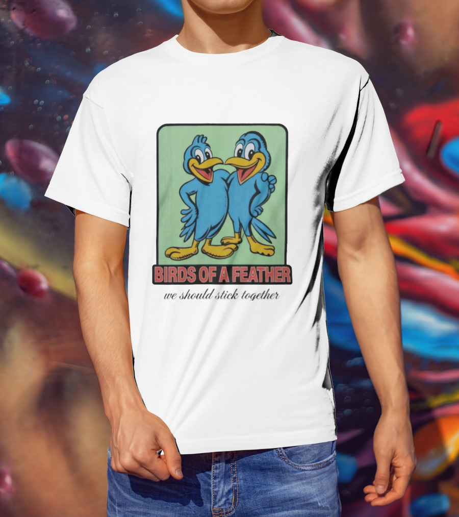 Billie Eilish Birds Of A Feather We Should Stick Together Vintage Cartoon Clothing T-Shirt