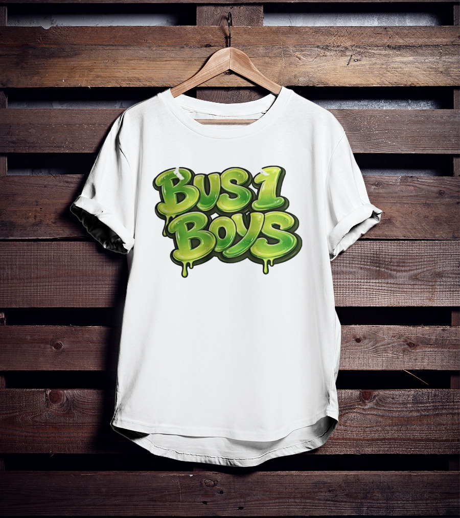 Bus 1 Boys Dripping Green Graffiti T-Shirt