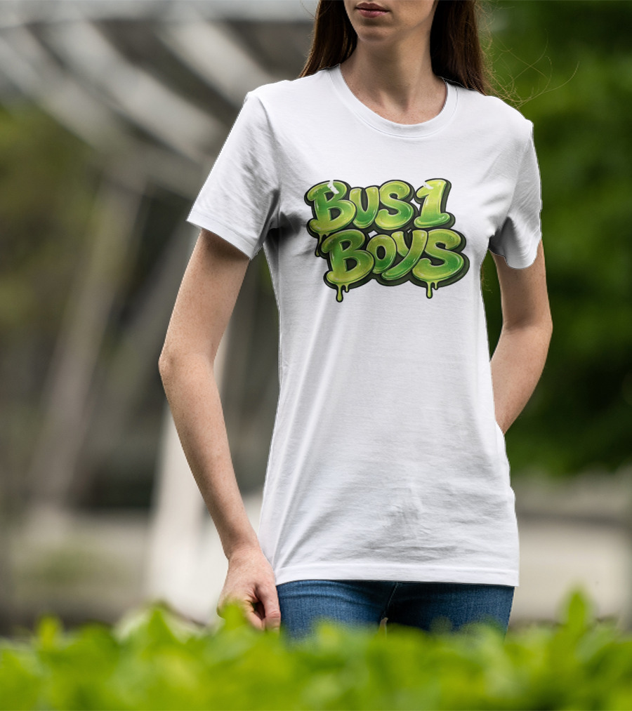 Bus 1 Boys Dripping Green Graffiti T-Shirt