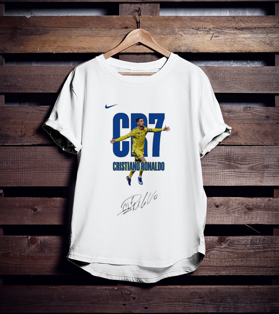 CR7 Cristiano Ronaldo KAF Yellow Jersey Soccer Star Celebration T-Shirt